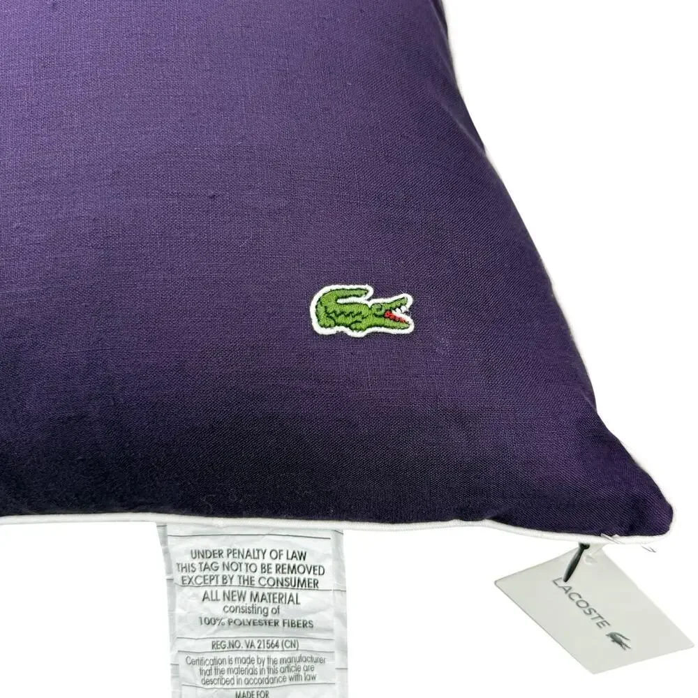 NWT LACOSTE Miami 100% Linen Decorative Pillow 18